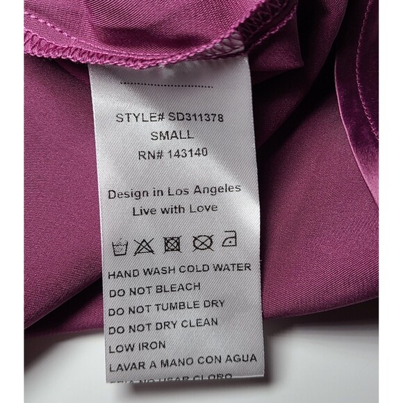 Style Rack Purple Pink Satin Button-Down Collared Shirt Dress Women’s Size Small - Picture 8 of 9